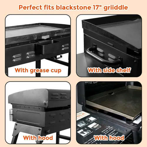 Miniatura 6 de Protectores de viento 2025 para plancha Blackstone de 17 pulgadas, accesorios de plancha Blackstone, pantalla de viento de acero inoxidable