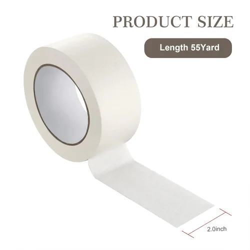 Miniatura 2 de Cinta adhesiva ancha, cinta adhesiva de uso general beige y blanco para el hogar, oficina, papelería escolar, arte de bricolaje, manualidades
