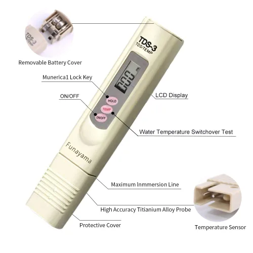 Miniatura 4 de TDS - Medidor digital PPM 3 en 1 para agua potable, piscina y acuario