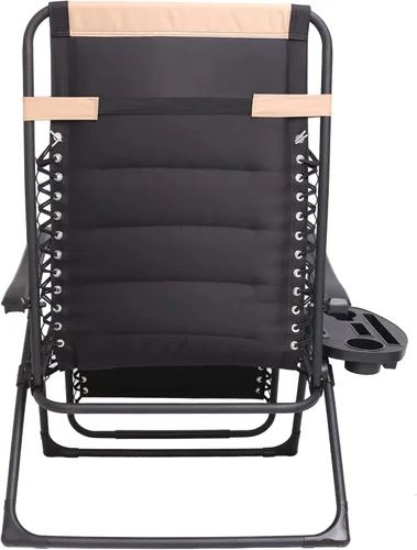 Miniatura 10 de BTEXPERT Juego de 2, sillas reclinables acolchadas de gran tamaño con gravedad cero, tumbona reclinable plegable, para jardín al aire libre, tumbona