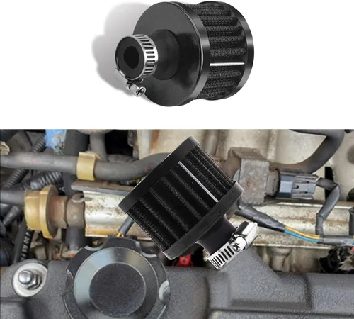 HAOBO Filtro de admisión de aire de 12 mm, filtro de aire pequeño para motor, filtro de admisión de aire frío mini universal con cono de motor,