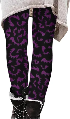 Pantalones de Halloween para mujer, diseño de calavera, de cintura alta, elásticos, cálidos, medievales, para fiesta de disfraces, leggings para