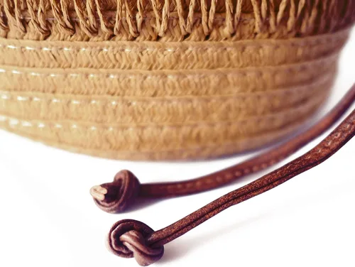 Miniatura 5 de Bolso de mano de ratán vintage natural elegante informal para playa playa mar cesta de paja