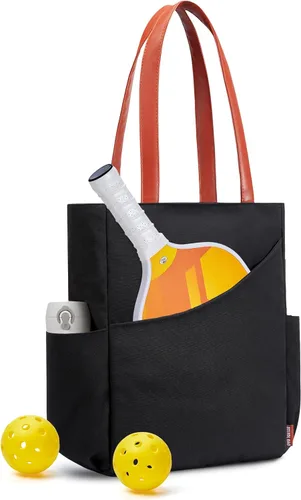 Miniatura 12 de Bolso de Pickleball para Mujeres, Elegante Bolso de Nylon con Capacidad para 2 Palas, Bola, Equipo, Bolso de Hombro Utilitario para Deportes
