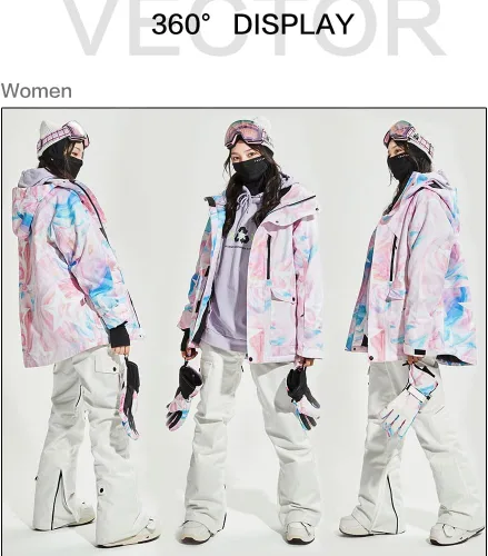 Miniatura 6 de VECTOR PRIME Pantalones de esquí aislados para mujer, pantalones de snowboard impermeables para mujer