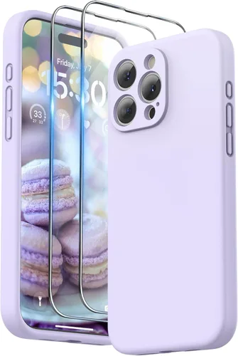 Miniatura 18 de SURPHY Funda diseñada para iPhone 15 Pro Max con protector de pantalla y cordón, correa de teléfono y funda de silicona líquida para teléfono