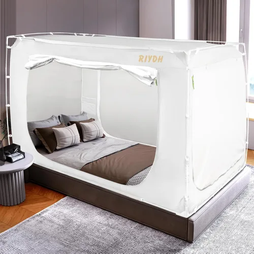 Miniatura 22 de RIYDH Tienda de campaña para cama tamaño individual XL para adultos y niños, diseño original, tienda de campaña portátil de ensueño para interiores