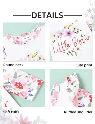 Miniatura 5 de Mono de manga larga con estampado floral para bebé o niña
