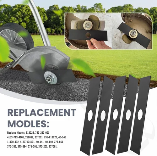 Miniatura 7 de Paquete de 5 cuchillas universales de 8 x 2 pulgadas para Stihl Kobalt Echo Ryobi Ego Edger, 1 pulgada de orificio central de repuesto para 613223