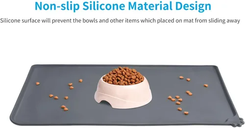 Miniatura 2 de AUDWUD - Tapete de silicona impermeable para alimentación de mascotas, almohadilla antideslizante para tazón, tapete para perros para comida y agua