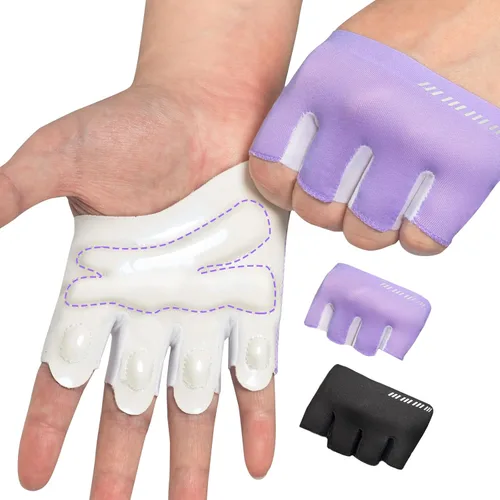Miniatura 8 de RIGWARL Guantes de entrenamiento para levantamiento de pesas para hombres y mujeres, guantes de gimnasio transpirables sin dedos para pesas, remo
