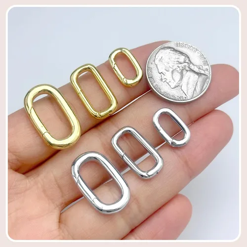 Miniatura 5 de OHINGLT 10 piezas de cierres de colgante con clip mosquetón – cierre y cierres de collar de oro de 18K, conector de encanto de pulsera para mujeres