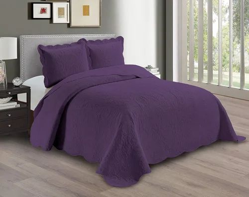 Miniatura 8 de Linen Plus Juego de funda de cama con relieve, extra grande, color burdeos, para cama King/California King, nueva, modelo Dana Borgoña