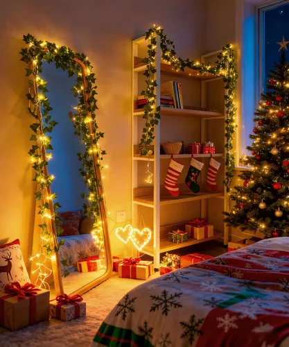 Miniatura 7 de KASZOO Paquete de 12 guirnaldas de hiedra artificial de 84 pies, plantas falsas, guirnalda colgante de vid con certificación CE, 80 luces de cadena