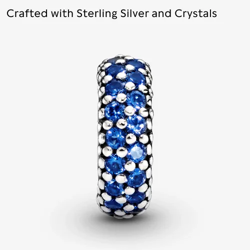 Miniatura 3 de Pandora Joyas Blue Sparkle Espaciador Cristales Charm en Plata de Ley, Metal Cristal, Cristales