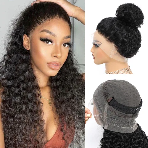 Miniatura 10 de Peluca de Cabello Humano con Corte Pixie Bob Sin Pegamento Pre Desplumada Pre Cortada Húmeda y Ondulada Pelucas de Encaje Frontal para Mujeres