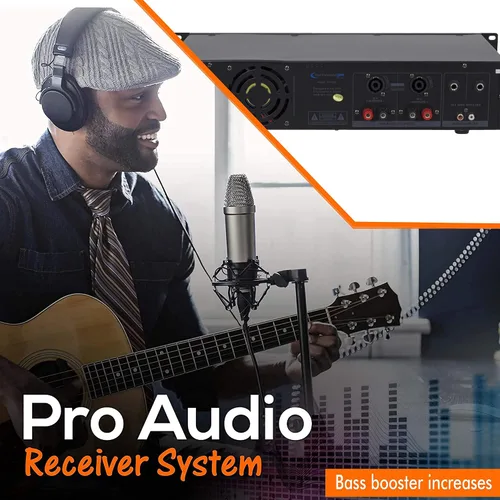 Miniatura 6 de Technical Pro Amplificador de potencia profesional de DJ de 2 canales de 1000 vatios 2U con ventiladores de doble velocidad de enfriamiento