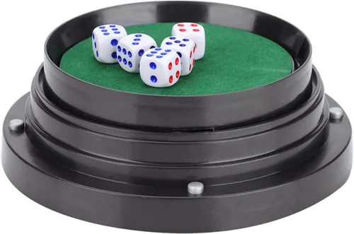 Miniatura 6 de Shanrya Taza automática de dados automática, dados reemplazables negros con 5 dados para pub
