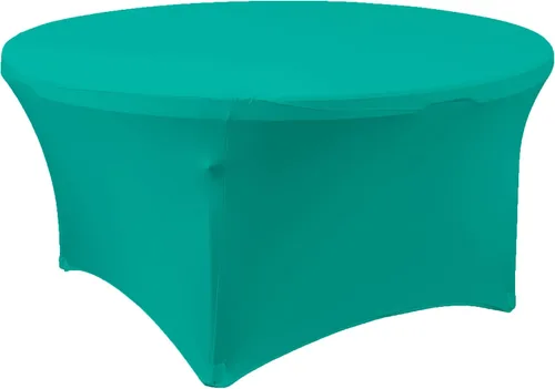 Miniatura 11 de Simply Elegant Mantel redondo ajustable de elastano Mantel para mesa de banquete, mantel de poliéster y elastano, para cumpleaños, quinceañera