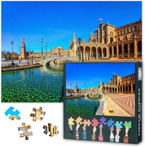 Miniatura 7 de Rompecabezas de Venecia para adultos de 1000 piezas, rompecabezas del Gran Canal, Basílica de Santa María Della Sa, rompecabezas para adultos