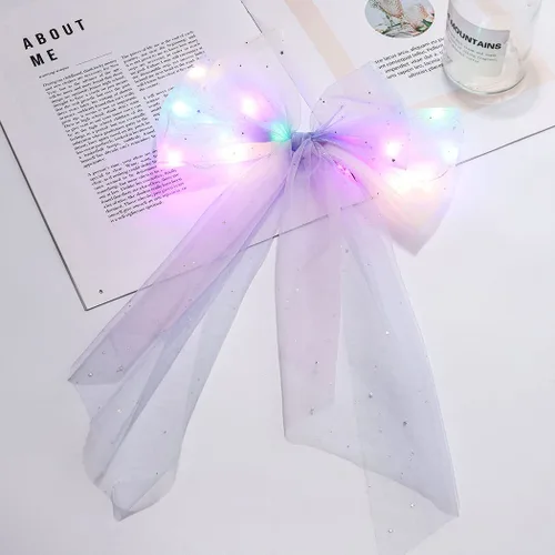 Miniatura 3 de JEAIRTS Lazos de tul con luces LED brillantes para el cabello para mujer