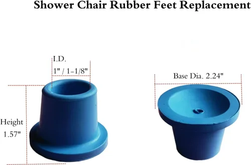 Miniatura 2 de Puntas de goma resistentes para silla de ducha y silla de baño, puntas de patas antideslizantes para taburetes de ducha, 4 unidades, 1 pulgada