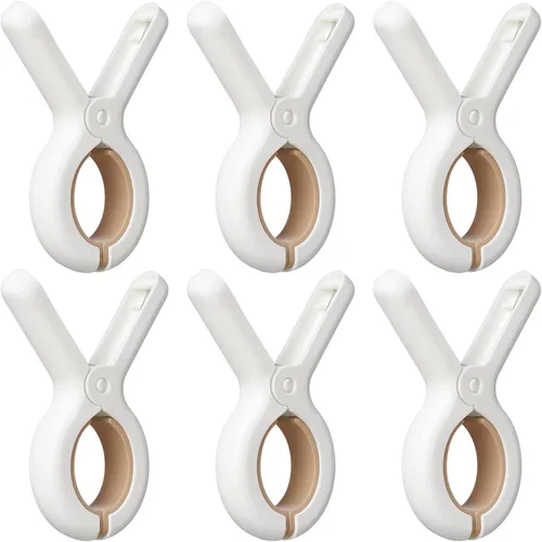 Paquete de 6 pinzas de ropa de plástico con resortes fuertes antioxidantes, clips resistentes para toallas de playa, pinzas de ropa para mantener