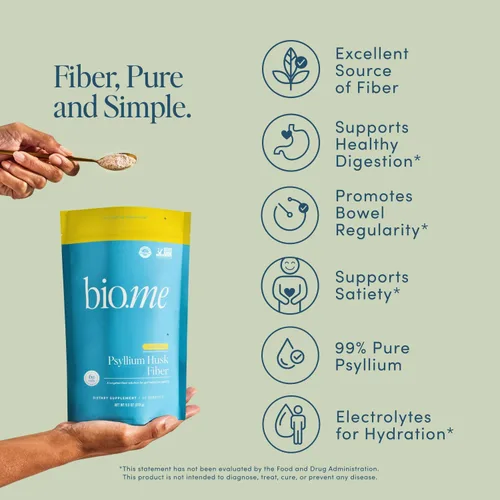 Miniatura 10 de Polvo de Fibra de Cáscara de Psyllium (6g Por Porción) para la Salud Digestiva y Alivio de la Hinchazón, Polvo de Fibra Prebiótica Insoluble