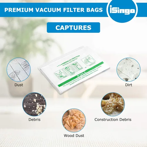 Miniatura 3 de Paquete de 15 + 5 bolsas de filtro HEPA 204814 más cinturones, para bolsas de vacío Kirby 204811 204808 205811, bolsas universales de tela blanca