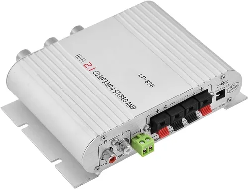 Miniatura 9 de Mini amplificador de potencia de audio estéreo HiFi 2.1, amplificador digital profesional para automóvil o hogar, plateado