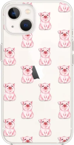 Miniatura 6 de Blingy's Funda para iPhone 14, divertido estilo gato, lindo diseño de animales de dibujos animados, transparente, suave TPU funda protectora