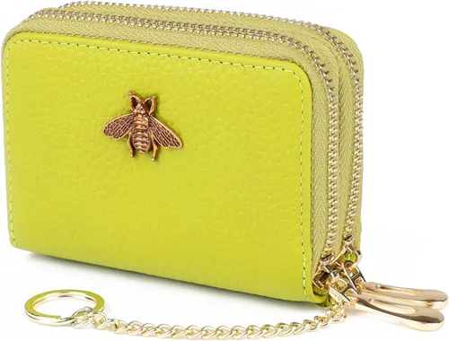 Miniatura 14 de imeetu Soporte para tarjetas de crédito RFID, cartera pequeña de cuero con cremallera para mujer