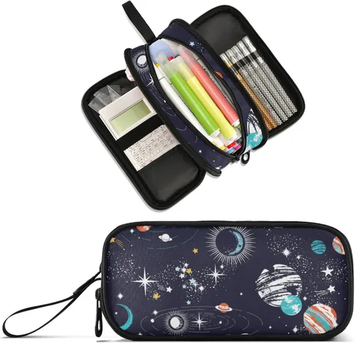 Miniatura 20 de Estuche para lápices de gran capacidad de los años 80 y 90, bolsa para lápices, oficina, escuela, bolsa grande para bolígrafos con almacenamiento