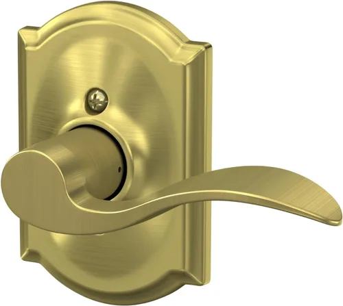 Miniatura 6 de SCHLAGE - Manija Accent con cerradura sin giro y una moldura Camelot en latón satinado - Apertura a la izquierda. F170 ACC 608 CAM LH