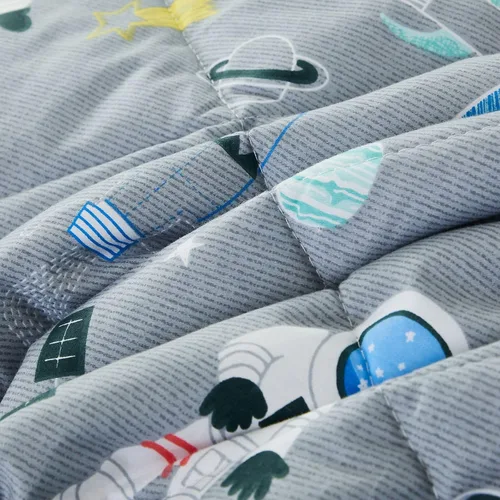 Miniatura 9 de Brandream Juego de ropa de cama espacial para niños y niñas, 100% algodón, juego de edredón de cohete espacial y galaxia, 3 piezas