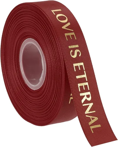 Miniatura 21 de MECCANIXITY Cinta de satén de 1 pulgada de ancho y 50 yardas de San Valentín, personalizadas, color negro, para envolver regalos, ramo de tartas