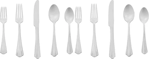 Miniatura 13 de Amazon Basics - Juego de cubiertos de acero inoxidable, cubiertos de plata aptos para lavavajillas, servicio para 4, juego de 20 piezas de tenedores