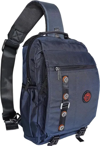 Miniatura 13 de Bolso bandolera grande, mochila para portátil, bolso de mensajero cruzado, mochila de viaje para el hombro, B-gris claro, Grande, Bolso bandolera