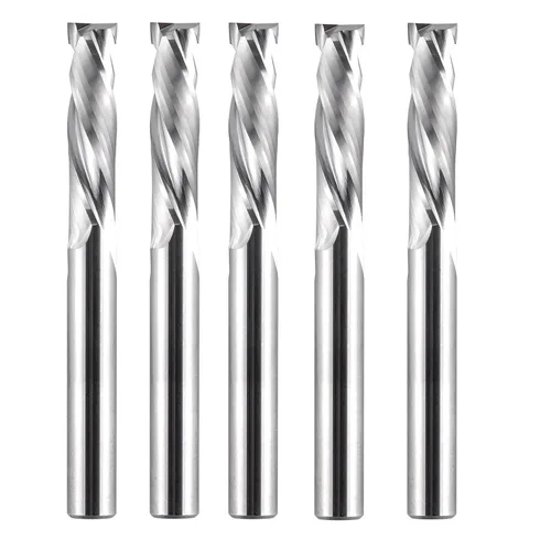 Miniatura 19 de SpeTool 5 brocas de compresión para enrutador de 1/4 de pulgada, diámetro de corte de 1/4 de pulgada, de carburo hacia arriba y hacia abajo, fresas
