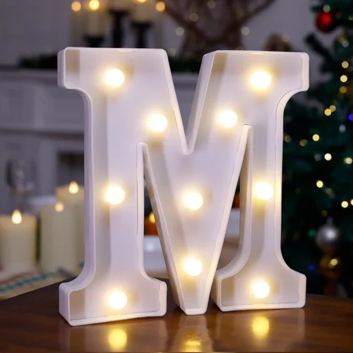 Letrero LED de Marquesina con Letras Iluminadas, Letrero del Alfabeto Iluminado, Luces LED de Letras con Batería para Luz Nocturna, Boda,