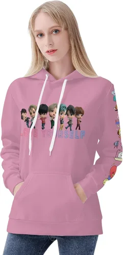 Miniatura 6 de COWRC Sudaderas con capucha para mujer con estampado 3D de manga larga con cordón ligero
