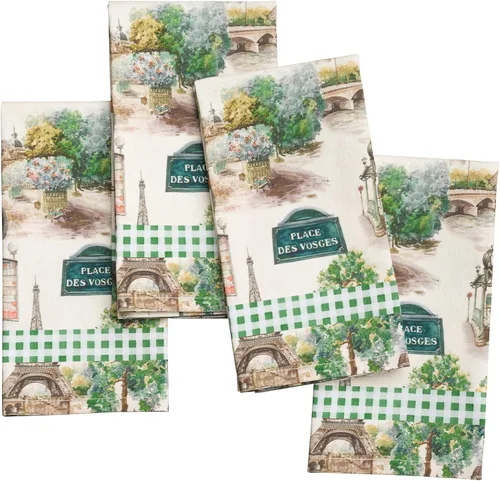 Miniatura 67 de Maison d' Hermine Happy Florals - Juego de 4 servilletas 100% algodón suave y cómodo perfectas para cenas familiares, bodas, fiestas de cóctel, 063
