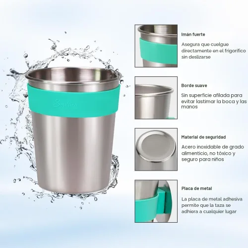 Miniatura 2 de SOPHICO Vasos colgantes magnéticos para niños pequeños y adultos, taza colgante en el refrigerador o enfriadores de agua, para bebedores