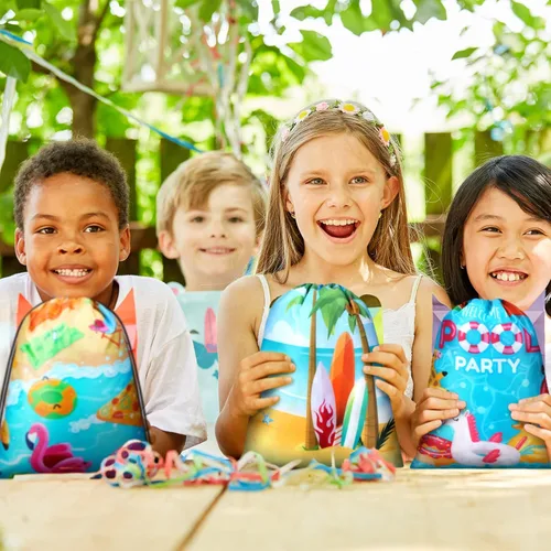 Miniatura 4 de Boao 12 unidades de bolsas de regalo de fiesta de playa de verano para niños, bolsas de regalo, bolsas de dulces para fiesta en la playa