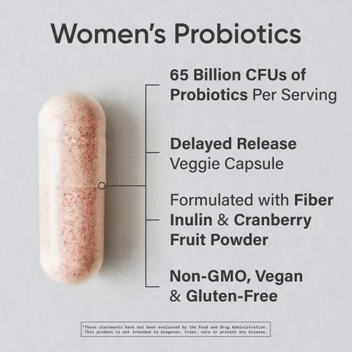 Miniatura 2 de Sports Research Probióticos para Mujeres con Prebióticos, 65 Mil Millones de UFC - Cápsulas Veganas para la Salud Intestinal y Apoyo Digestivo