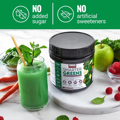 Miniatura 8 de Force Factor Smarter Greens Superfoods en polvo para apoyar la digestión, la salud intestinal, la hinchazón, polvo de verduras con probióticos