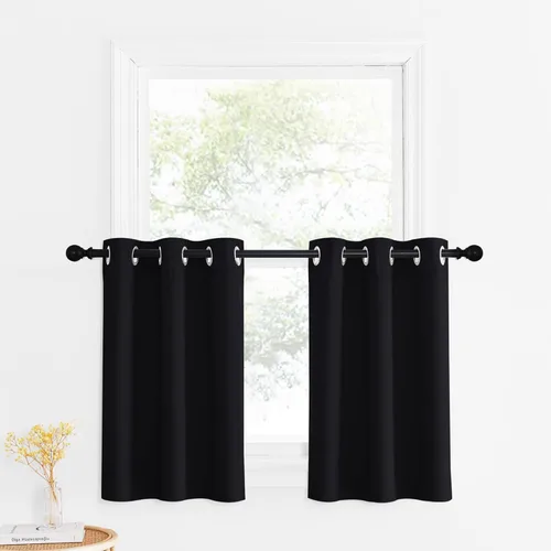 Miniatura 43 de NICETOWN Cortinas opacas de cocina para ventana sobre el fregadero, aislamiento térmico, decoración del hogar, pequeños niveles opacos con ojales