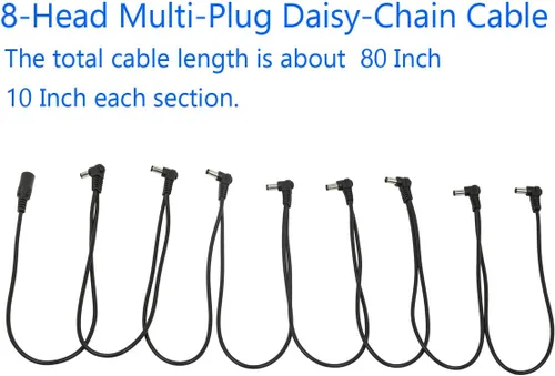 Miniatura 4 de T POWER 9V 4~8 Way Daisy Chain Splitter Cord para pedal de efecto de guitarra se adapta a Zoom Roland Behringer Boss Digitech Jim Dunlop Ditto
