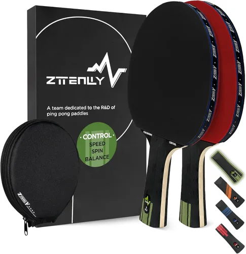 Miniatura 13 de Pala de ping pong con tecnología de carbono Serie de rendimiento, hoja de la más alta calidad de 7 capas, velocidad experta/borde/equilibrio