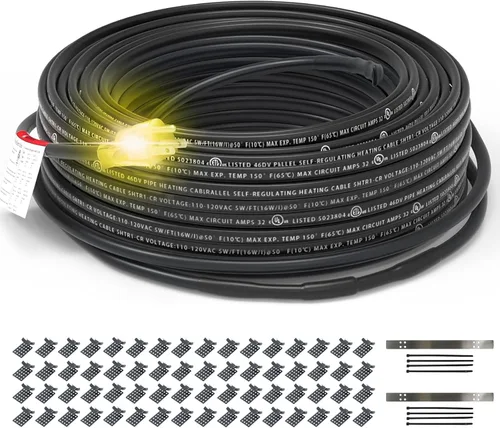 Miniatura 12 de HEATIT PLSR1 12 pies 120 V Cable de calefacción autorregulable de grado industrial y comercial, diseño de uso a largo plazo, resistente, húmedo o 12